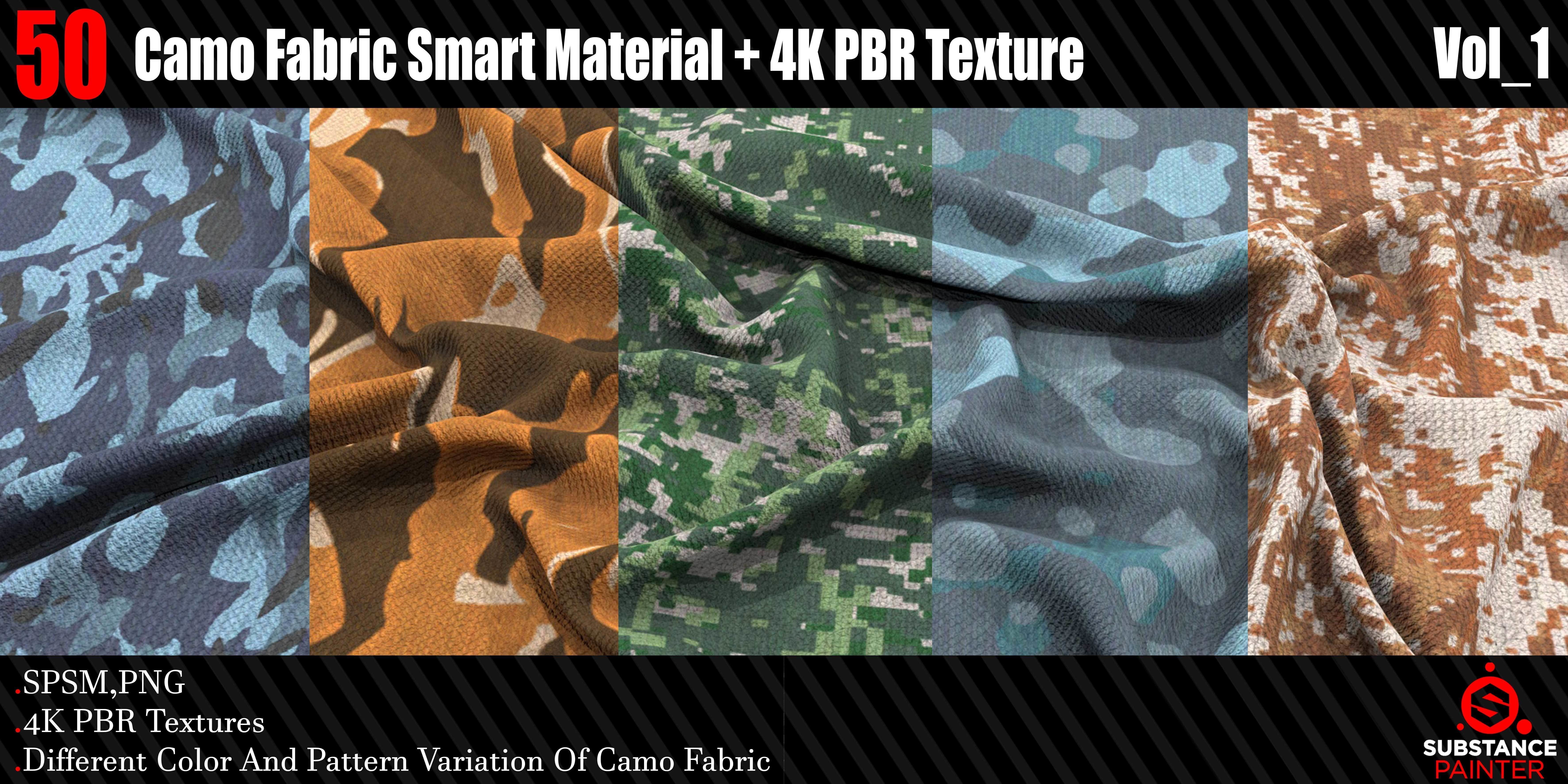 50 Camo Fabric Smart Material  4K PBR Texture Texture_4