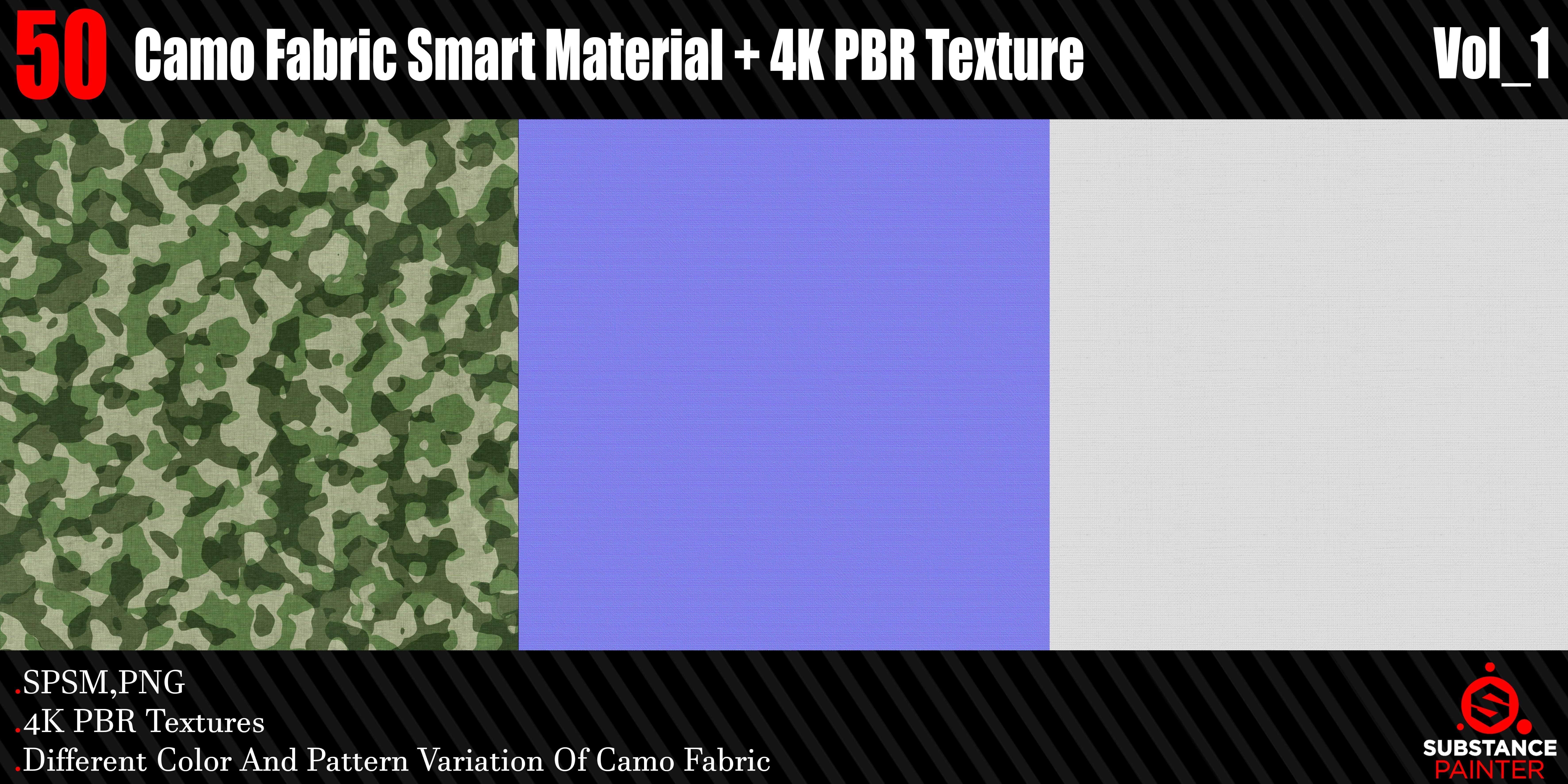 50 Camo Fabric Smart Material  4K PBR Texture Texture_6