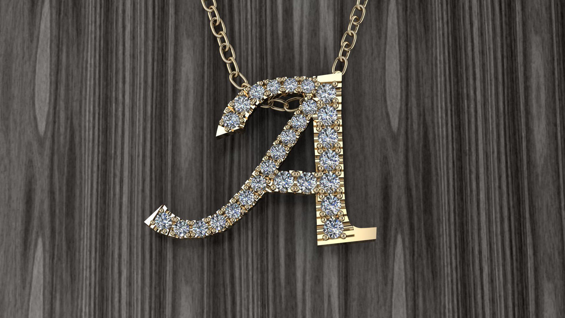 Jewelry Alphabet Pendant A 3D print model_9