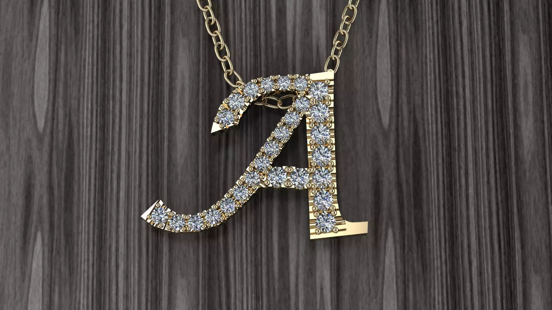 Jewelry Alphabet Pendant A 3D print model_0