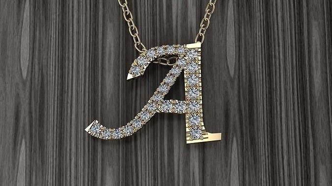 Jewelry Alphabet Pendant A 3D print model