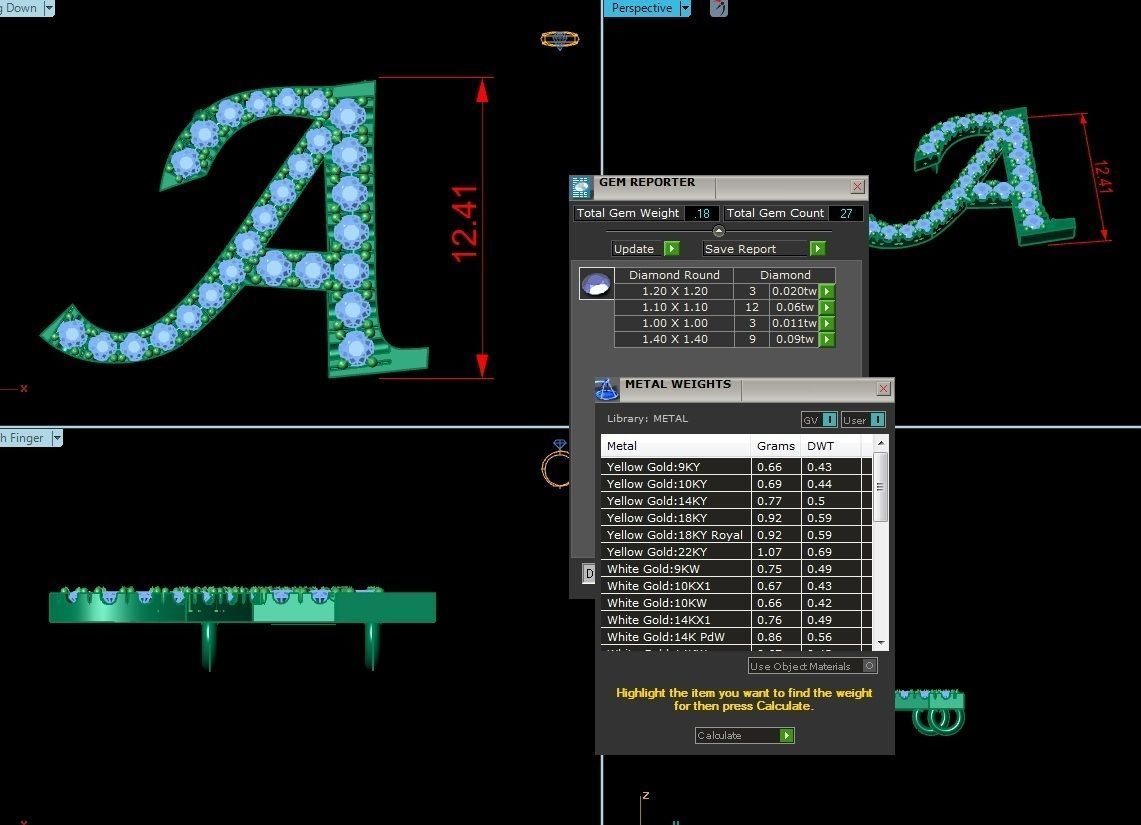 Jewelry Alphabet Pendant A 3D print model_1