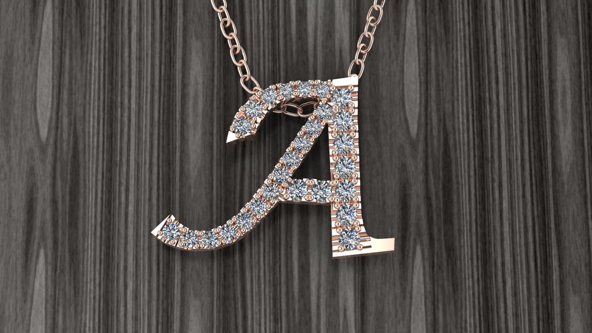 Jewelry Alphabet Pendant A 3D print model_15