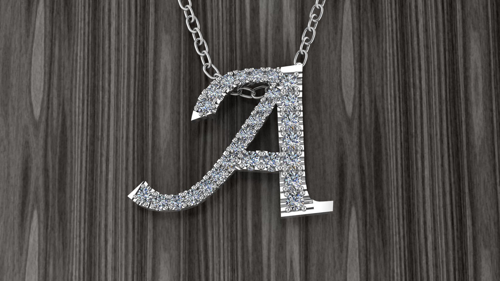 Jewelry Alphabet Pendant A 3D print model_7