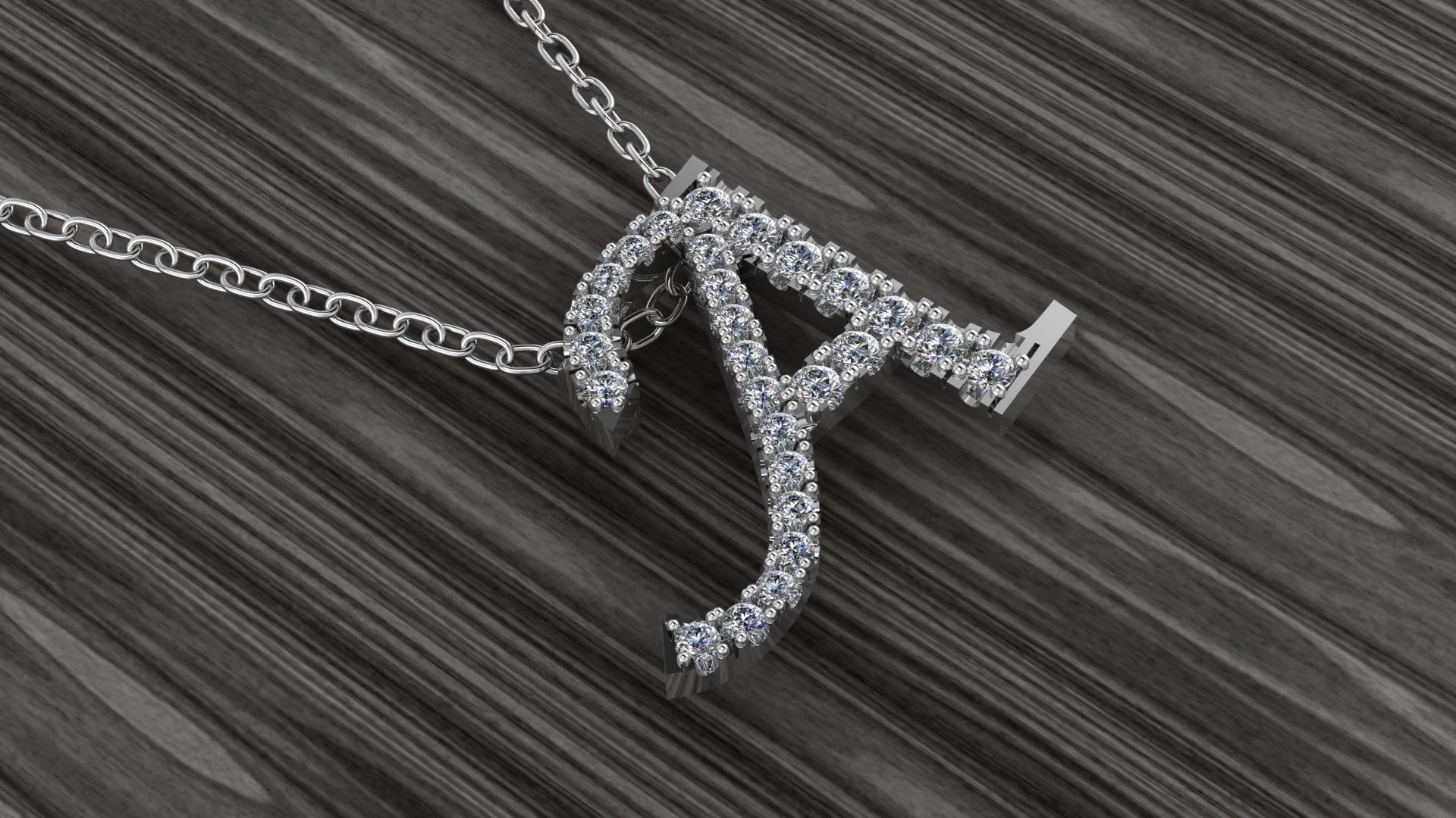 Jewelry Alphabet Pendant A 3D print model_3