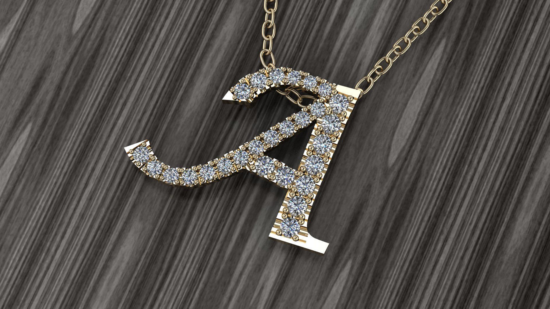 Jewelry Alphabet Pendant A 3D print model_13