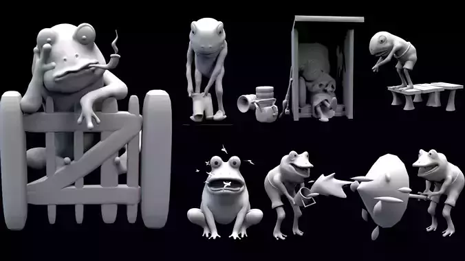 FROGS  full set  3D model