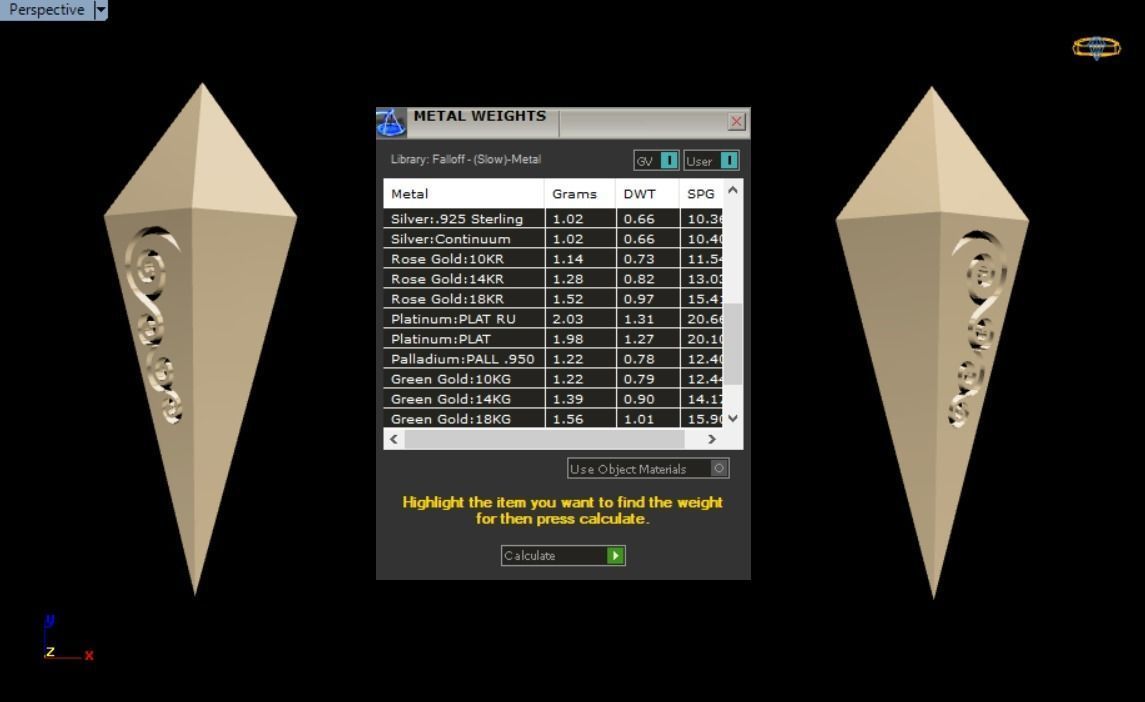 rhombic set gold plated triangular earrings 3D print model_18