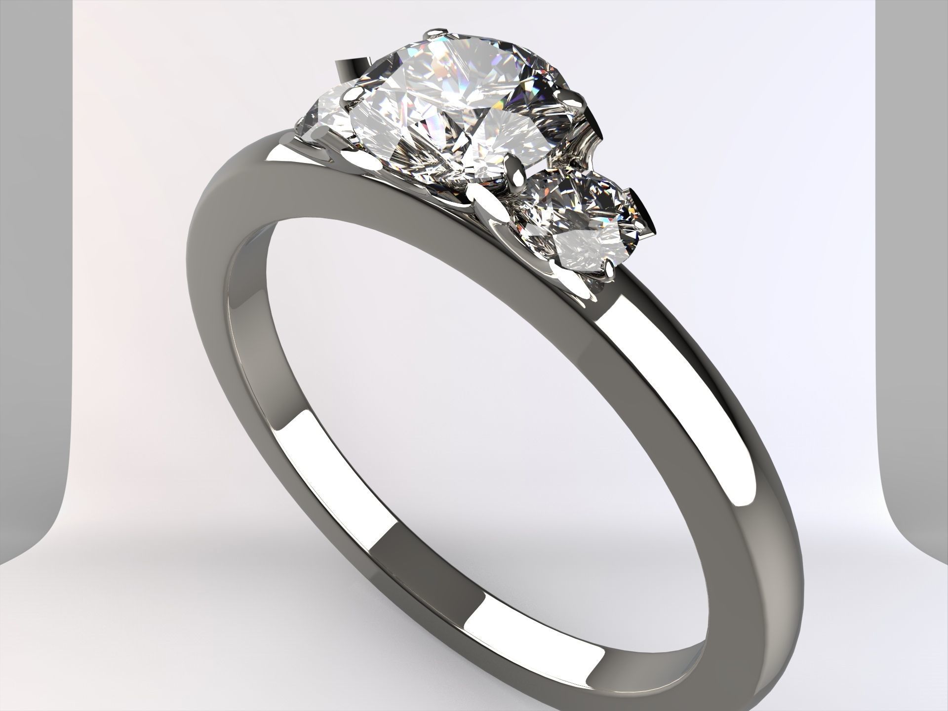 Rings Diamond 3D print model_1
