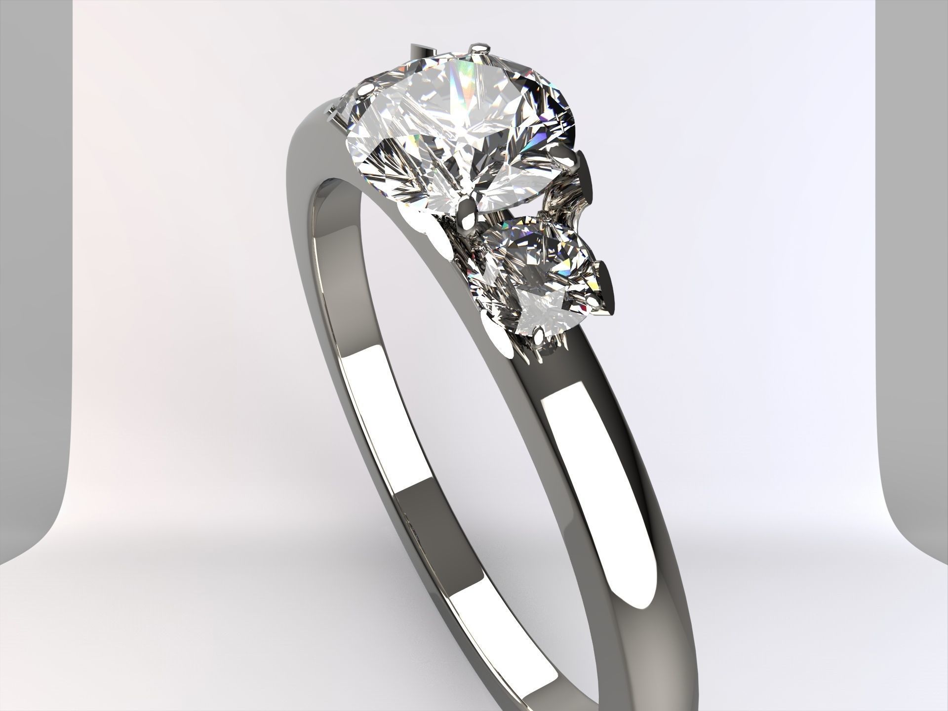 Rings Diamond 3D print model_2