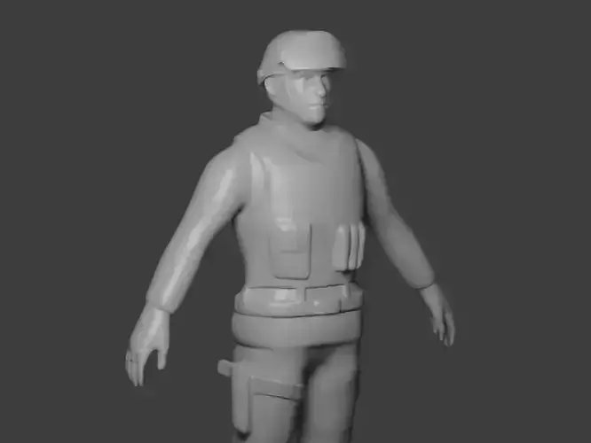 Military Soldier Rigged Low-Poly  Free low-poly 3D model