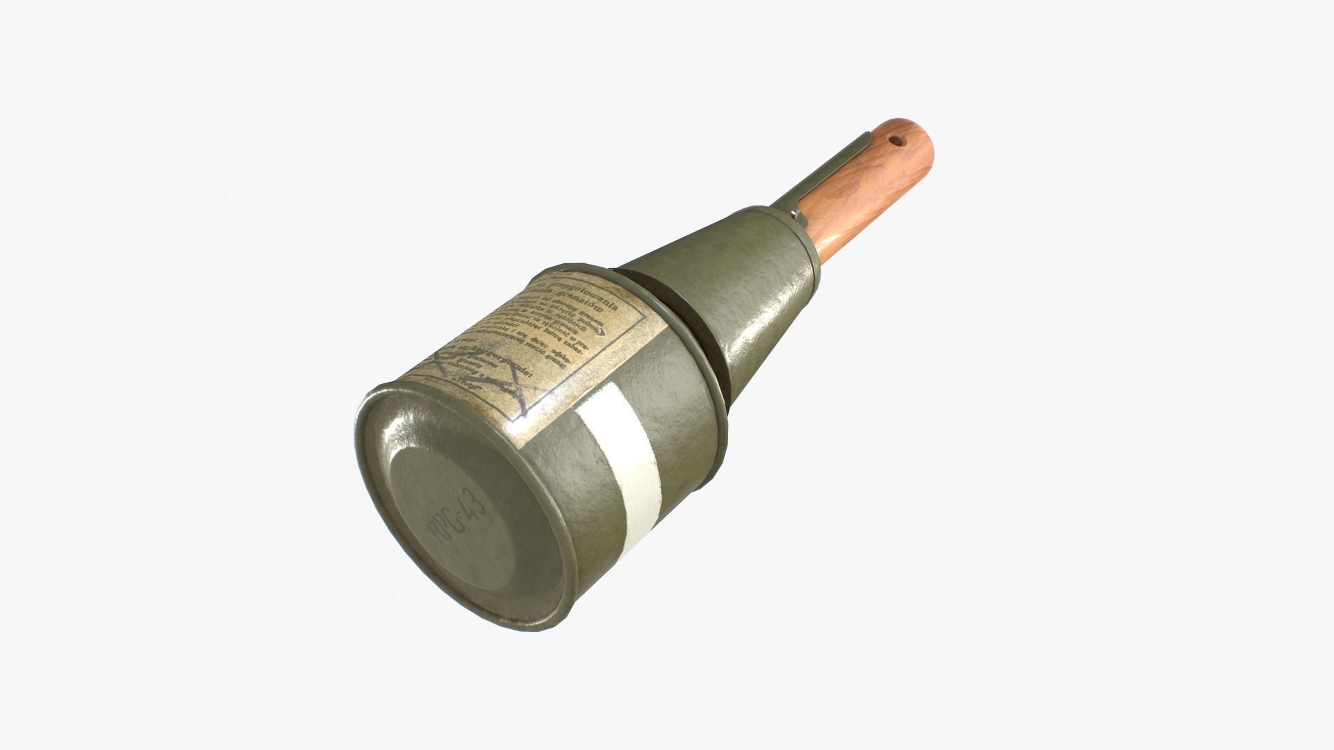 Grenade RPG-43 clean Low-poly 3D model_3