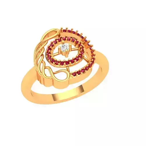 Earring Pendants And Rings Set Printable Model p1701 3D model