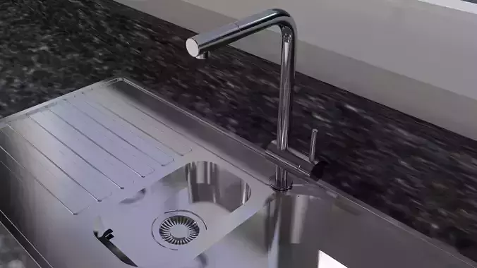 Water Tap Single Lever Pull Down Kitchen Faucet Stainless Steel