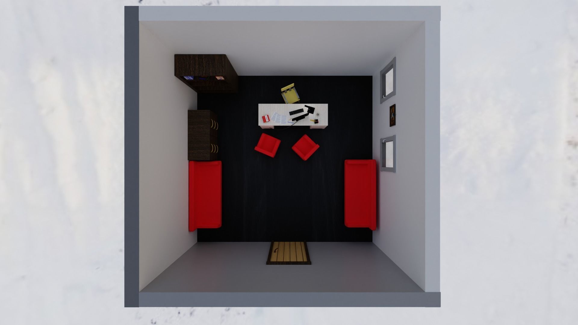 3d office model without ceiling Low-poly 3D model_11