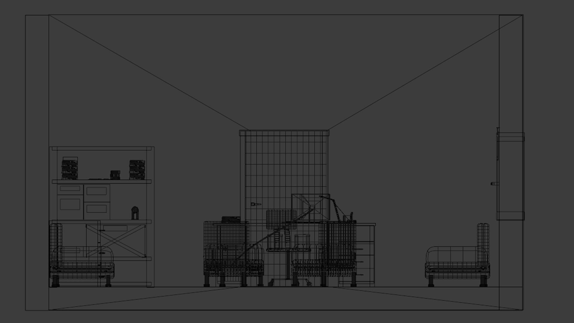 3d office model without ceiling Low-poly 3D model_12