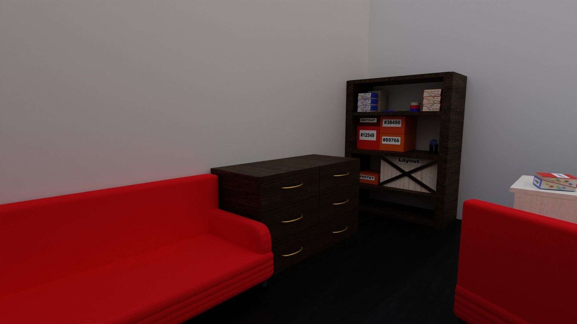 3d office model without ceiling Low-poly 3D model_9