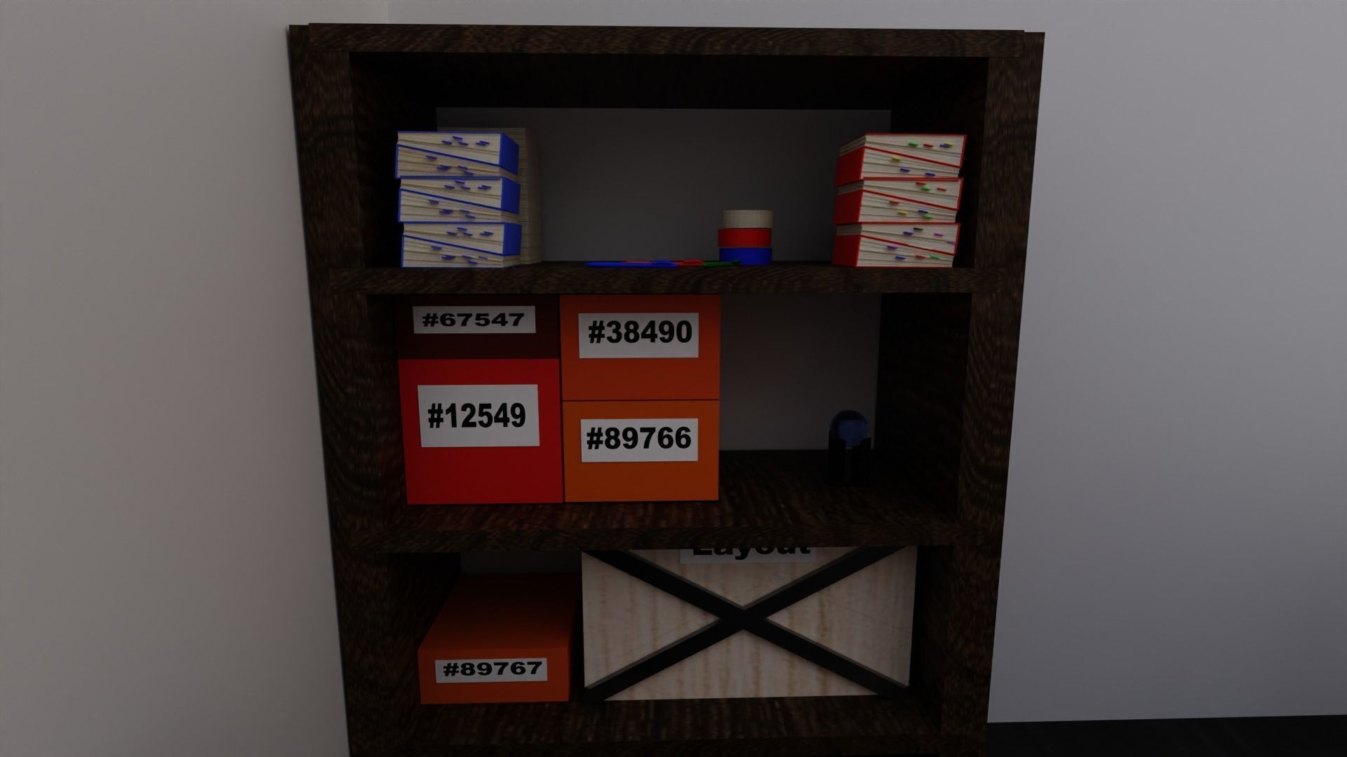 3d office model without ceiling Low-poly 3D model_8