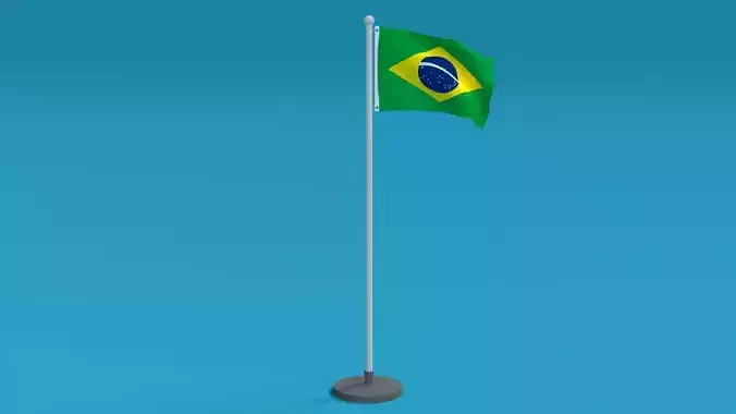 Low Poly Seamless Animated Brazil Flag