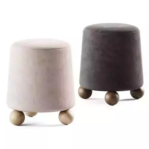 Morro round pouf by Kelly Wearstler