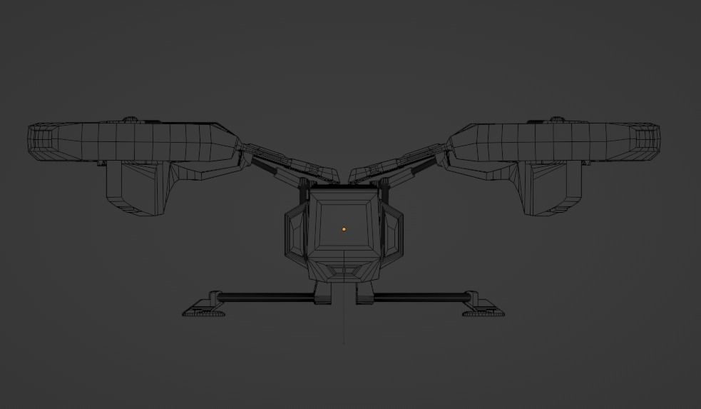 Drone Quadcopter Low-poly 3D model_15