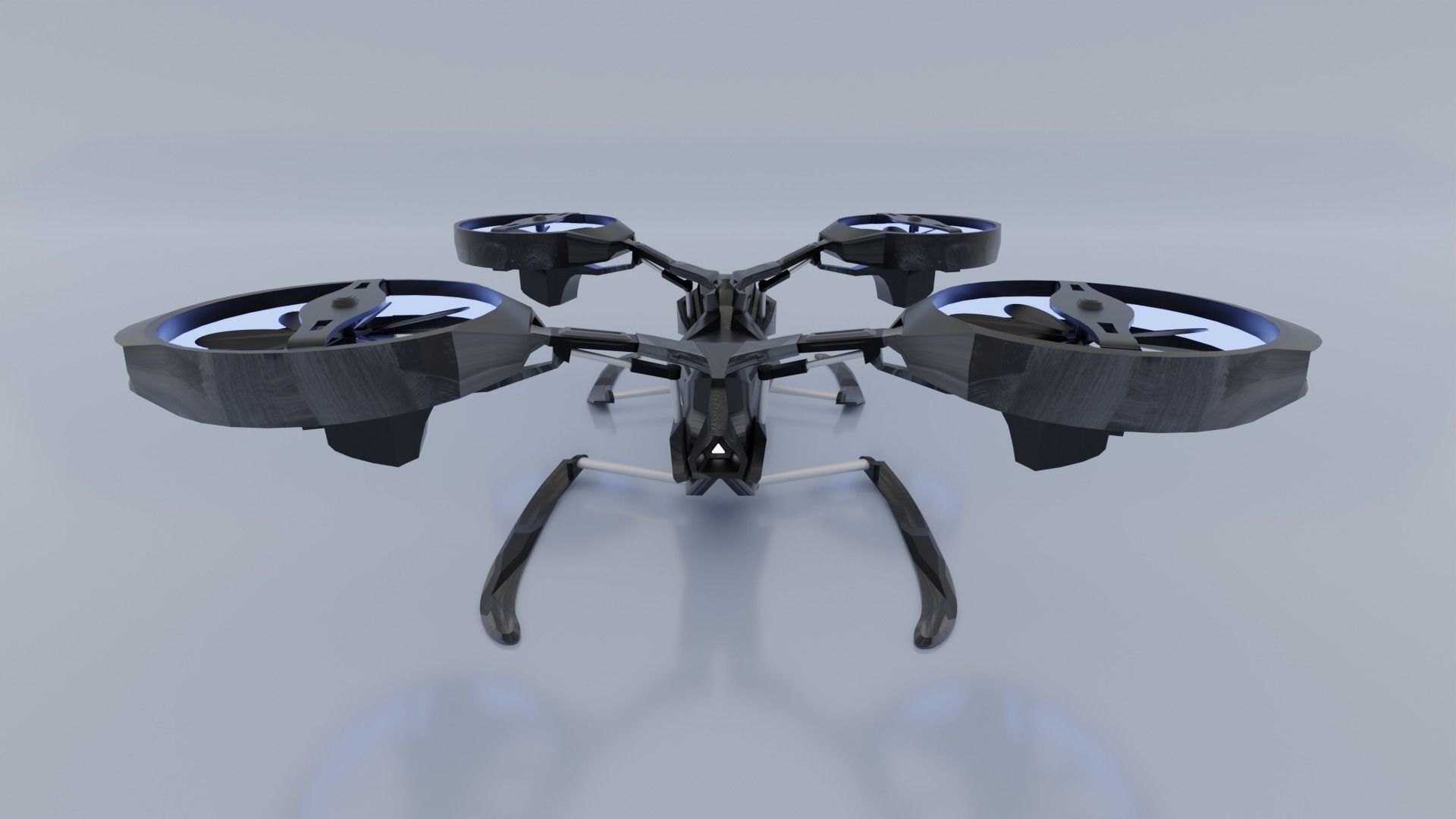 Drone Quadcopter Low-poly 3D model_14