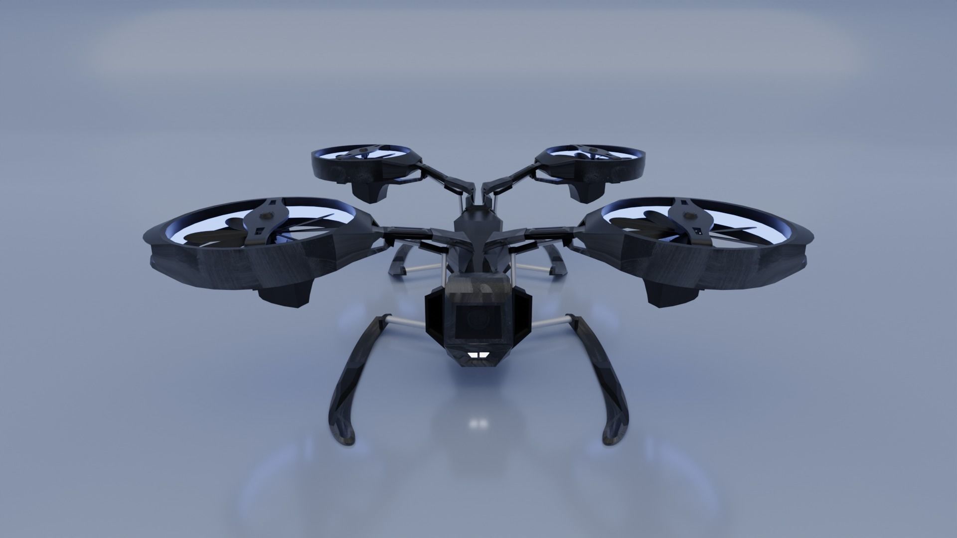 Drone Quadcopter Low-poly 3D model_5