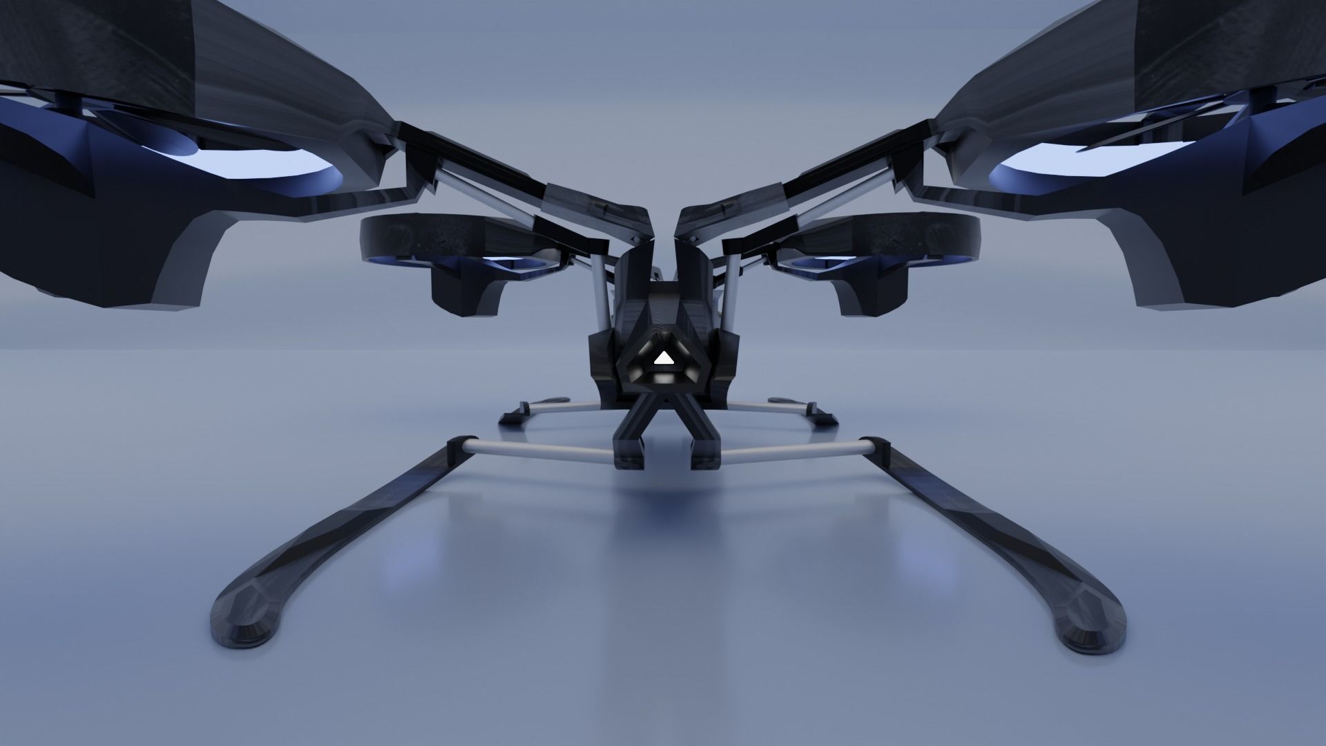 Drone Quadcopter Low-poly 3D model_6