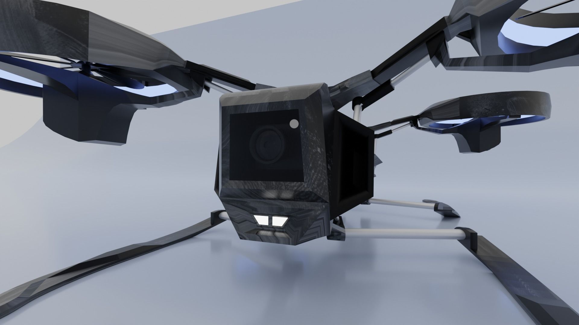 Drone Quadcopter Low-poly 3D model_7