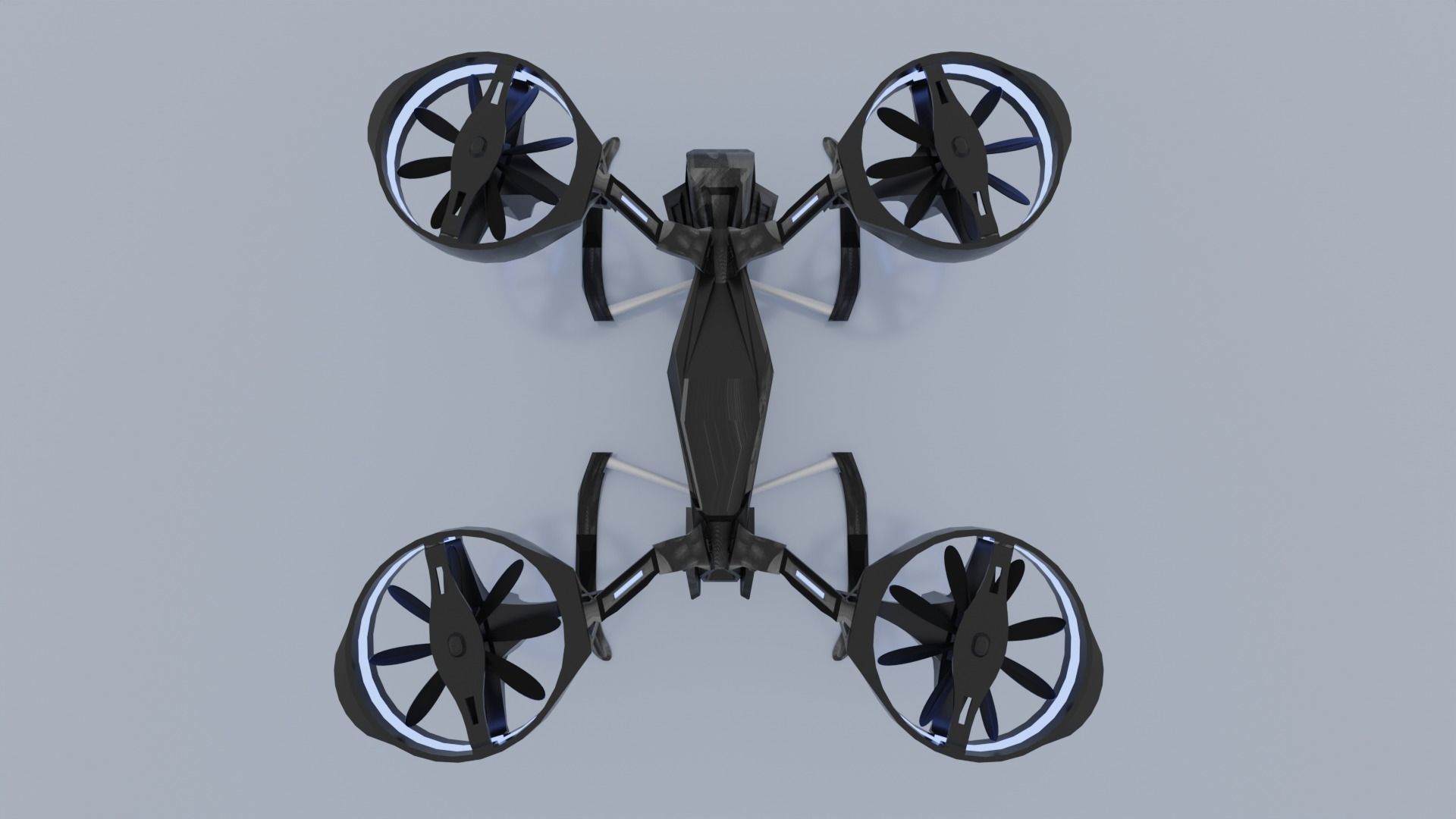 Drone Quadcopter Low-poly 3D model_4