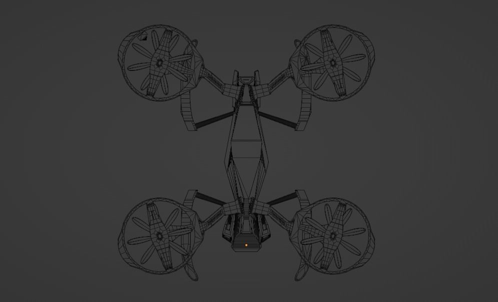 Drone Quadcopter Low-poly 3D model_16