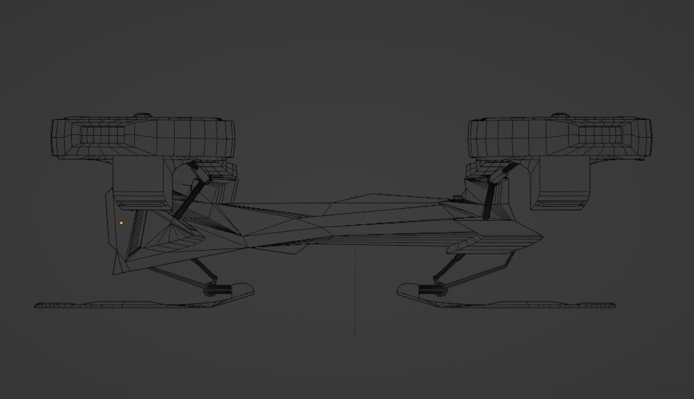 Drone Quadcopter Low-poly 3D model_17