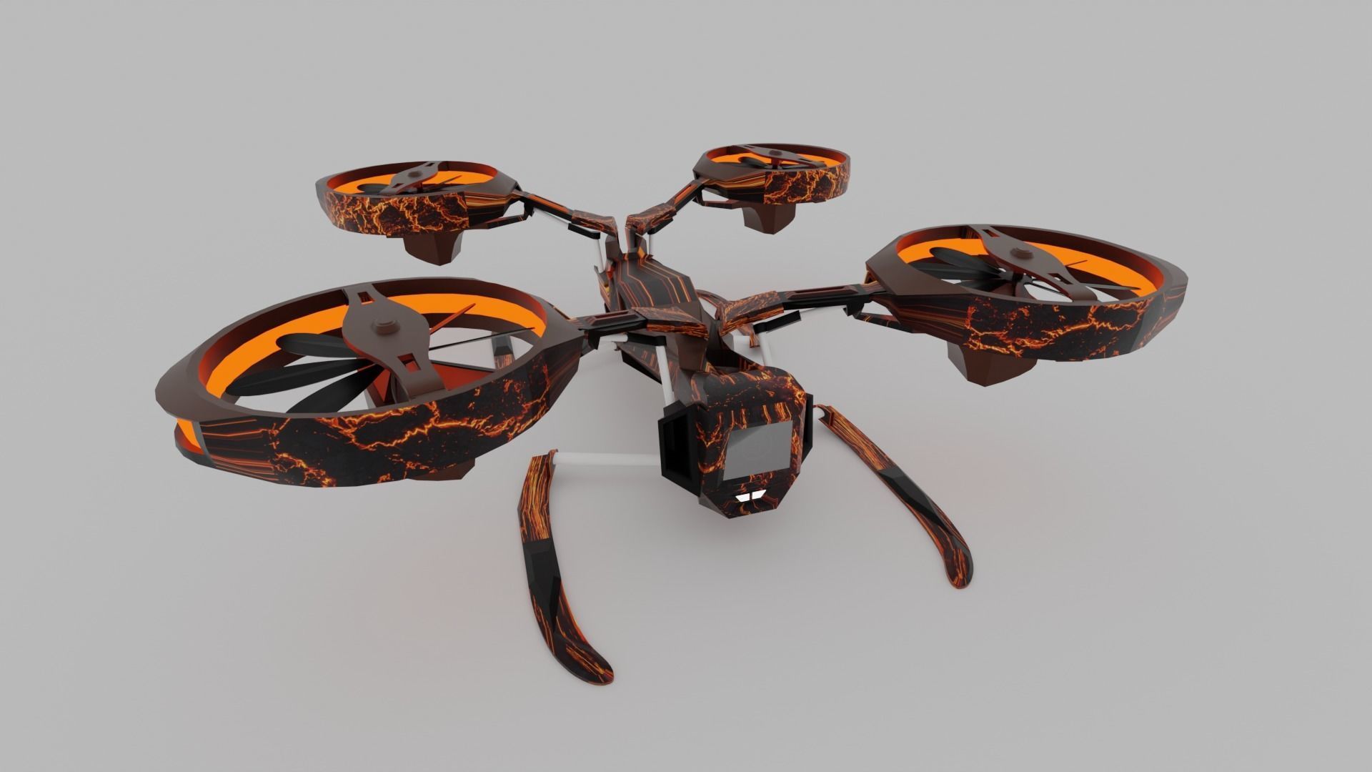 Drone Quadcopter Low-poly 3D model_10