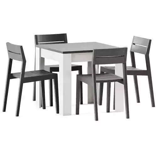 Table Markskel by JYSK and Teak EX 1 Outdoor Dining Chair 3D model
