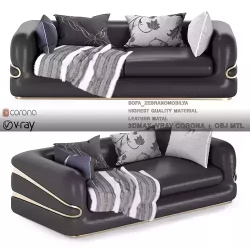 sofa zebranomobilya leather  3D model
