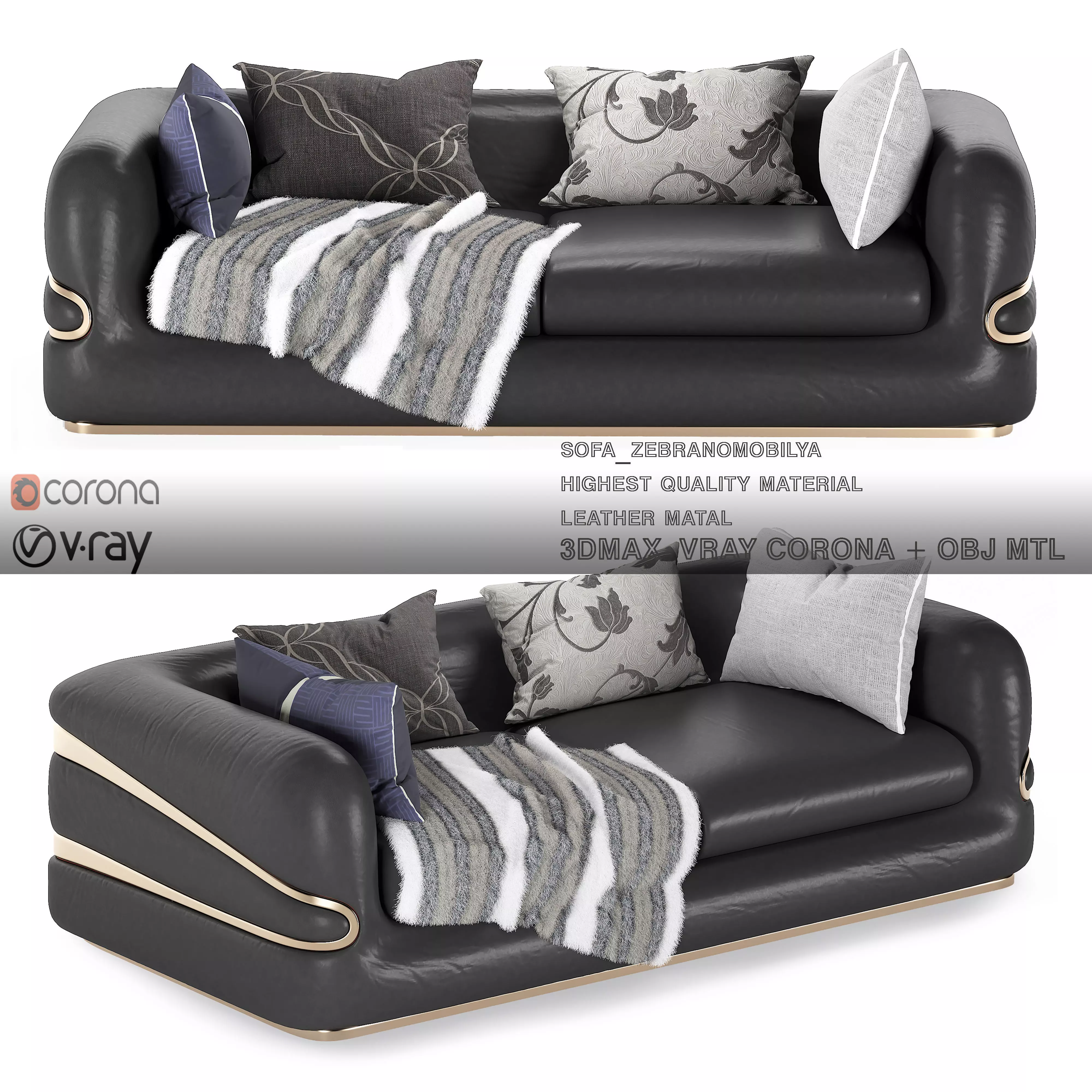 sofa zebranomobilya leather  3D model_0