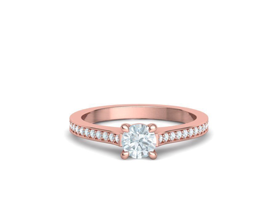 Classic Engagement Ring Half Carat Stone printable 3dmodel 3D model 3D ...