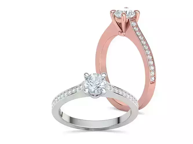 Classic Engagement Ring Half Carat Stone printable 3dmodel