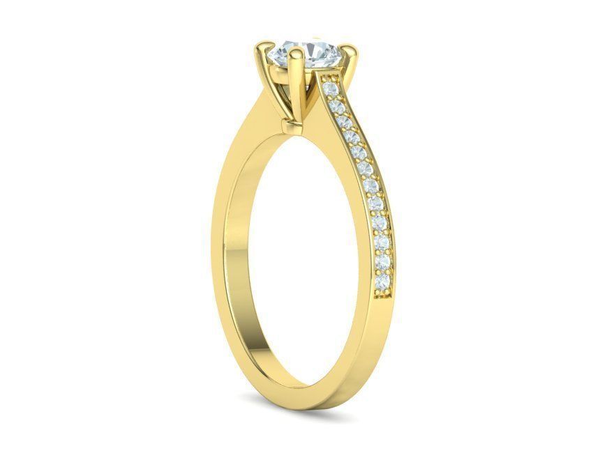 Classic Engagement Ring Half Carat Stone printable 3dmodel 3D model 3D ...