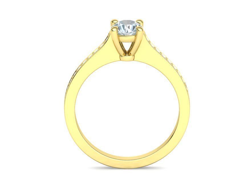 Classic Engagement Ring Half Carat Stone printable 3dmodel 3D model 3D ...