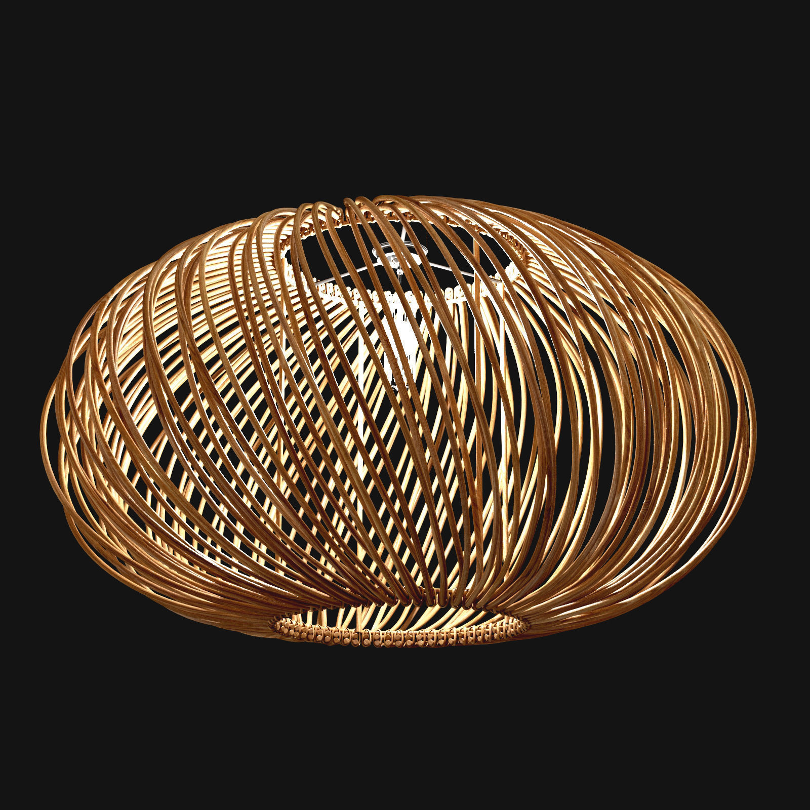 Oliver Bonas Espiral Natural Rattan Pendant Lamp Shade 3D model_5