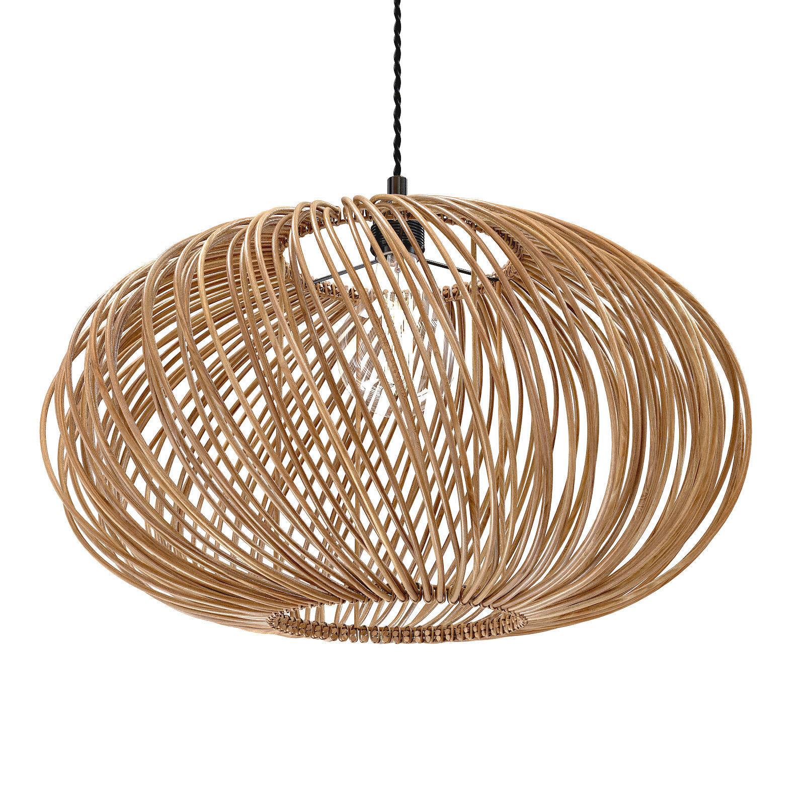 Oliver Bonas Espiral Natural Rattan Pendant Lamp Shade 3D model_1