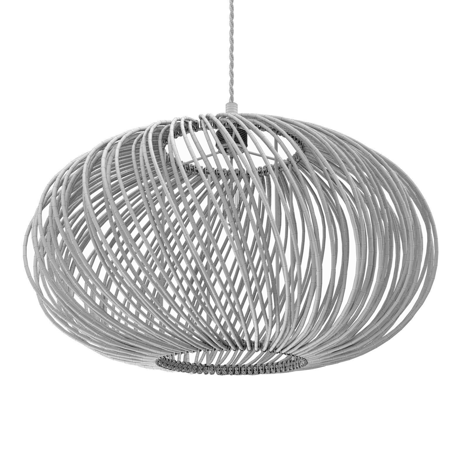 Oliver Bonas Espiral Natural Rattan Pendant Lamp Shade 3D model_6