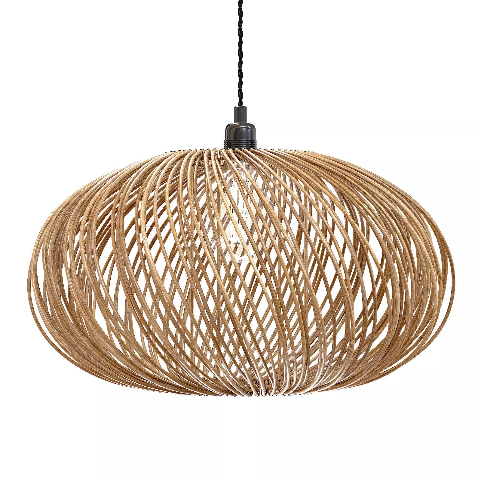 Oliver Bonas Espiral Natural Rattan Pendant Lamp Shade 3D model_0