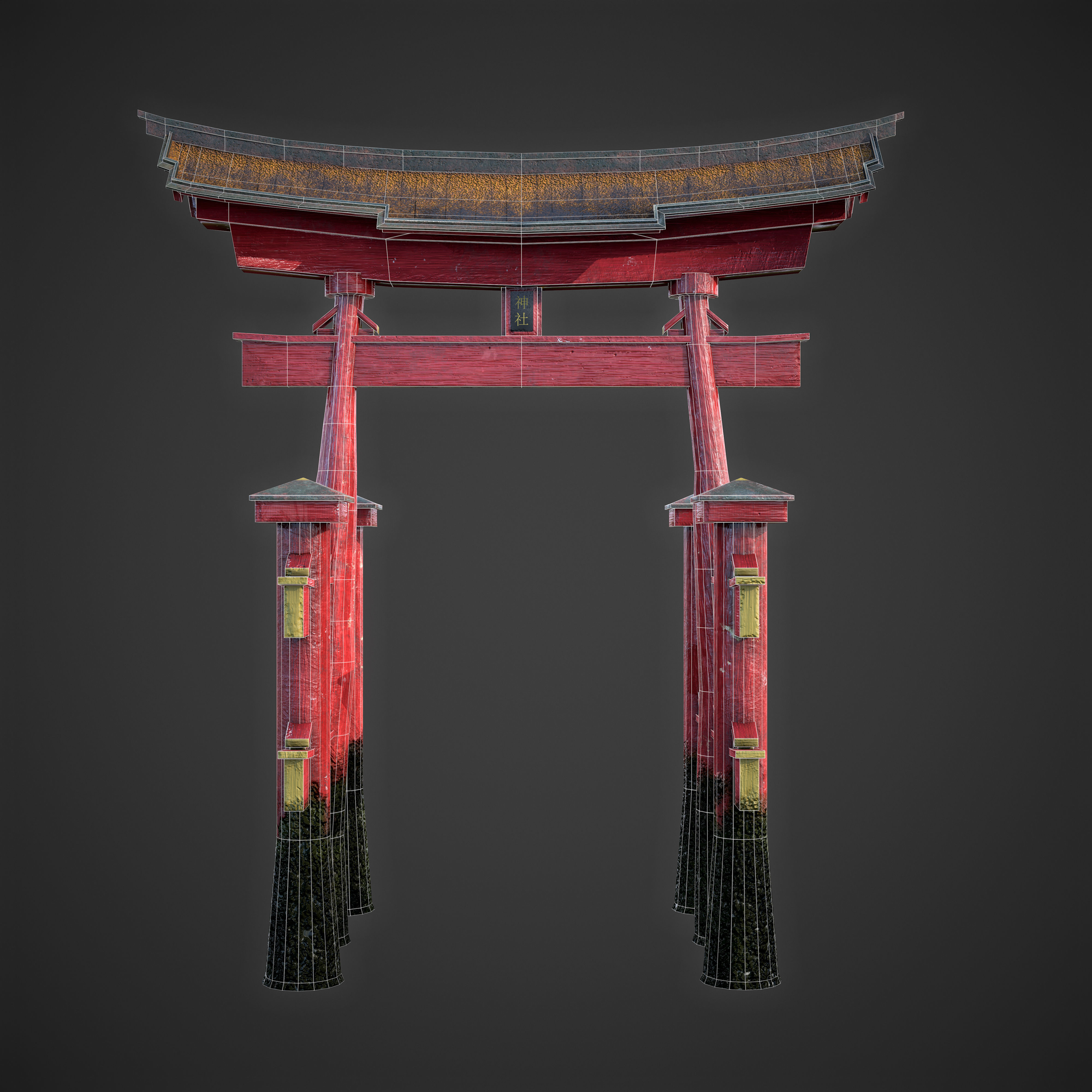 Japanese Torii - Low Poly Low-poly 3D model_5
