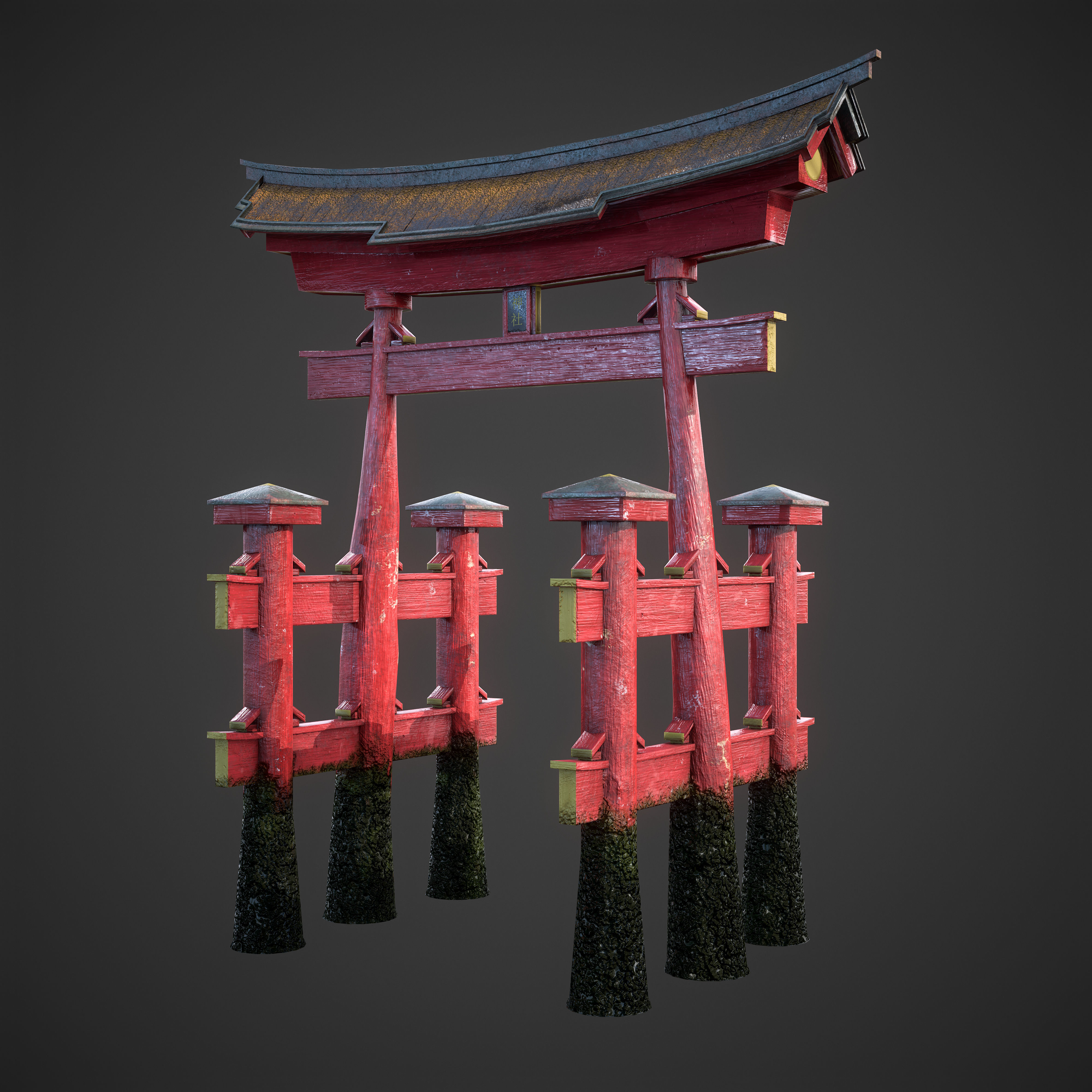 Japanese Torii - Low Poly Low-poly 3D model_2
