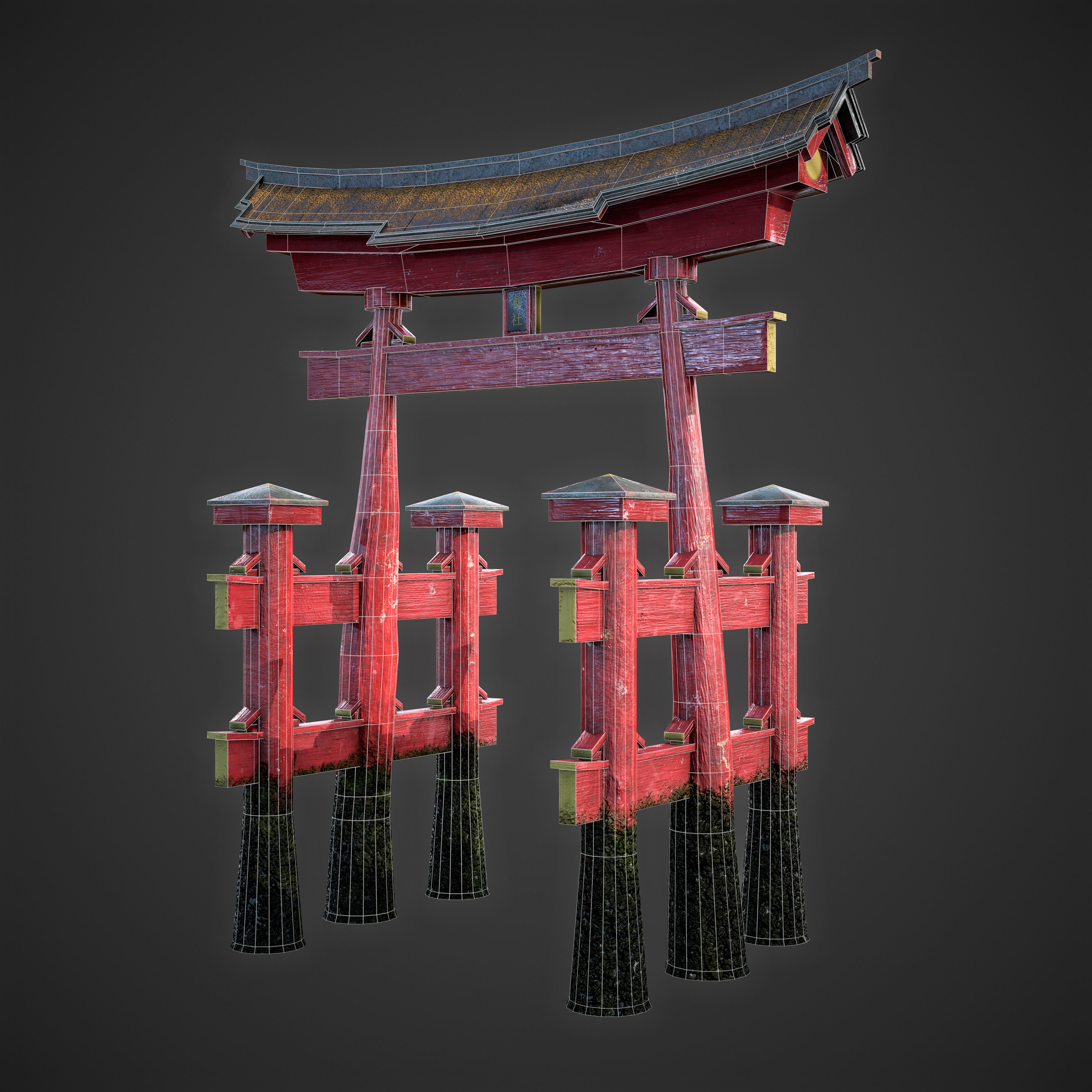 Japanese Torii - Low Poly Low-poly 3D model_3