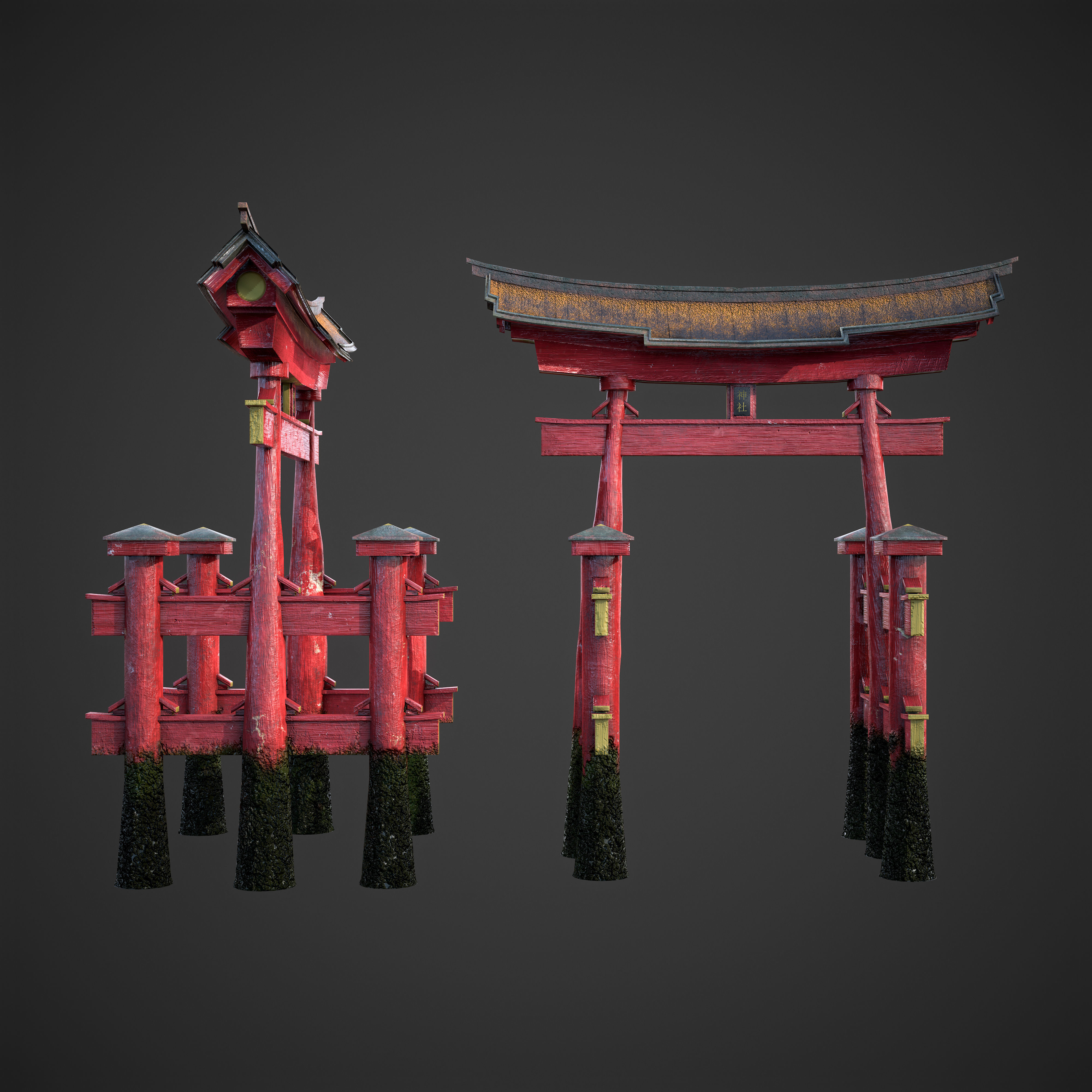 Japanese Torii - Low Poly Low-poly 3D model_8