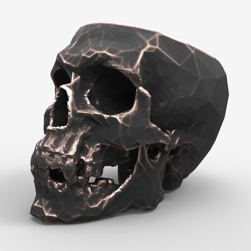  Low-poly skull for 3d print 3D print model_10