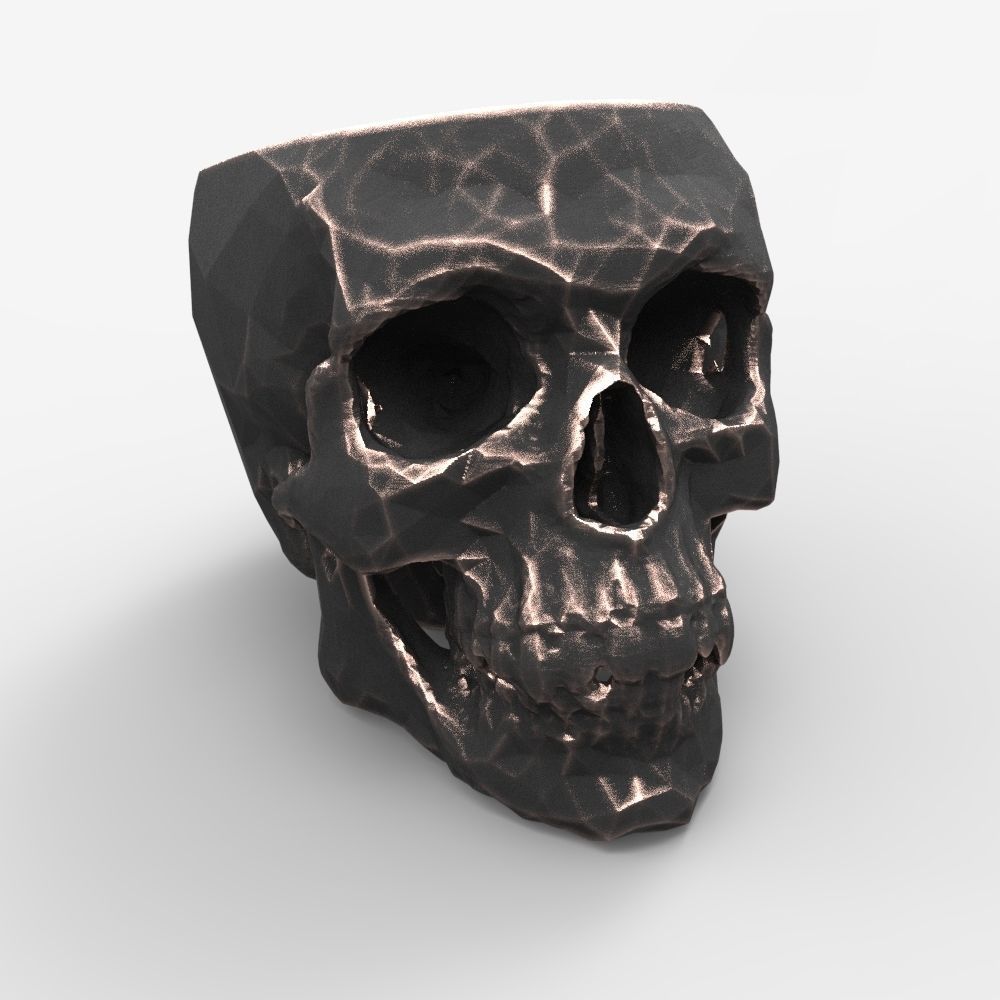  Low-poly skull for 3d print 3D print model_2